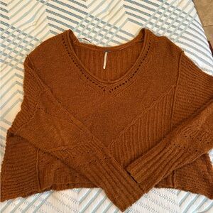 Free people burnt orange Knit Sweater